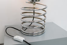 Load image into Gallery viewer, Spiral lamp with white glass shade by Honsel