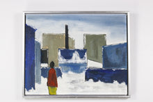 Load image into Gallery viewer, oilpainting urban silhouette by unknown Danish artist 1960s