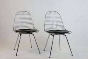 2 DKR wire chairs by Charles Eames for Herman Miller