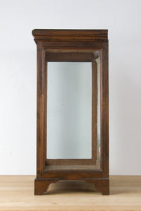 Antique glass showcase with handpainted watercolor France 19th c.