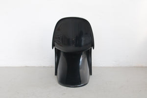 4 black plastic chairs by Verner Panton for Herman Miller