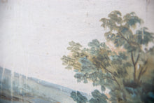 Load image into Gallery viewer, Antique glass showcase with handpainted watercolor France 19th c.