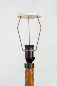 Mid-Century "Flet" Copper & Leather Floor Lamp by Jo Hammerborg for Fog & Morup