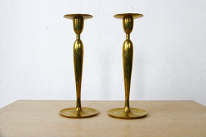 Pair of brass candle holders by Karl Hagenauer Wien