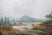 Load image into Gallery viewer, Antique glass showcase with handpainted watercolor France 19th c.