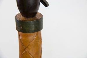 Mid-Century "Flet" Copper & Leather Floor Lamp by Jo Hammerborg for Fog & Morup
