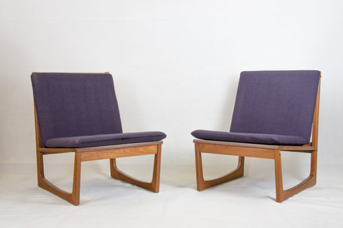 Pair of teak easy chairs model 522 by Hans Olsen for Brdr. Juul Kristensen 1950s