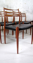 Load image into Gallery viewer, Set of 6 teak dining chairs Model 78 by N.O. Moller
