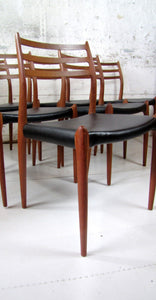 Set of 6 teak dining chairs Model 78 by N.O. Moller