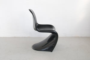 4 black plastic chairs by Verner Panton for Herman Miller