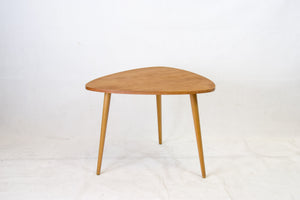 Nice triangular coffee table with teak top by Ilse Möbel