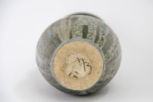 Vase with applied leaves and blue glaze by Arne Bang own workshop 1940s