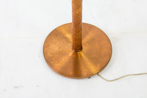 Mid-Century "Flet" Copper & Leather Floor Lamp by Jo Hammerborg for Fog & Morup