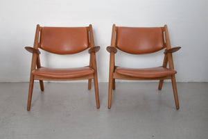 Pair of Sawbuck armchairs CH-28 by Hans J. Wegner for Carl Hansen & Søn