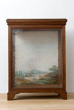 Load image into Gallery viewer, Antique glass showcase with handpainted watercolor France 19th c.