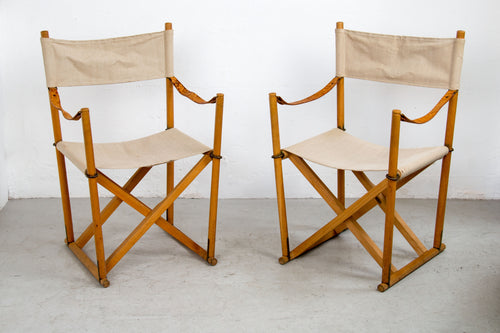 Pair of Safari folding chairs by Mogens Koch for Iterna 1960s