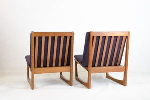 Pair of teak easy chairs model 522 by Hans Olsen for Brdr. Juul Kristensen 1950s