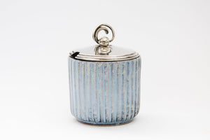 Lidded jar Andersen Keramik Bornholm with silver lid