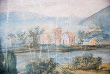 Load image into Gallery viewer, Antique glass showcase with handpainted watercolor France 19th c.
