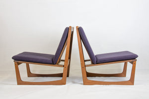 Pair of teak easy chairs model 522 by Hans Olsen for Brdr. Juul Kristensen 1950s