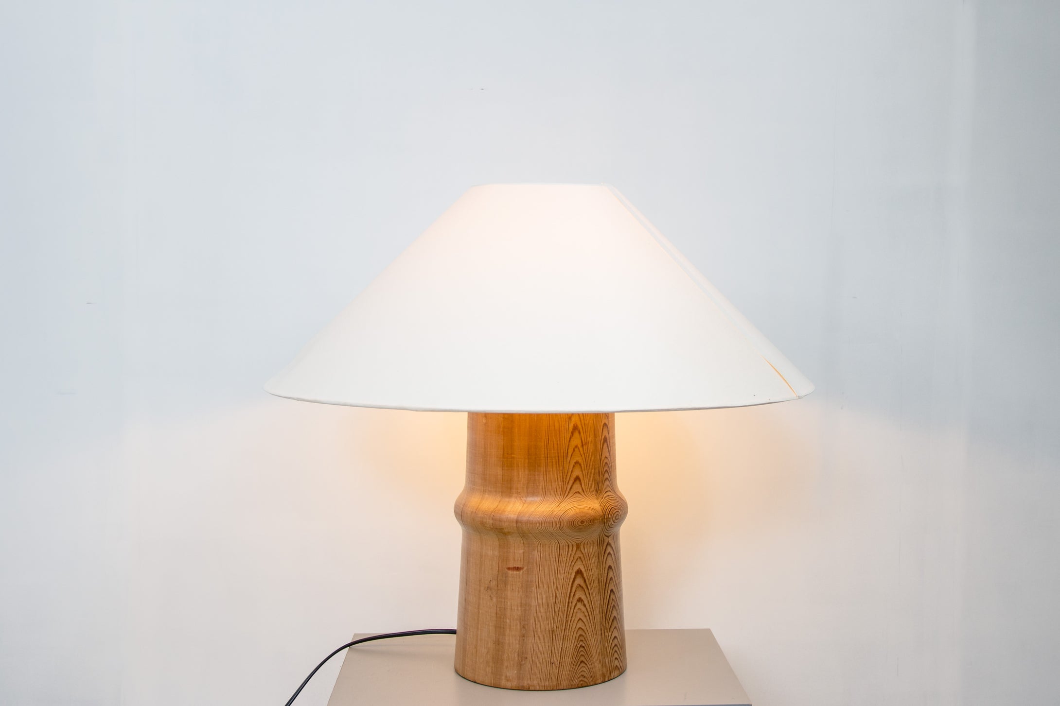 Large table lamp of solid pine by Kirk Denmark