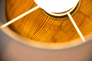 Large table lamp of solid pine by Kirk Denmark