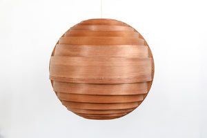 Hans Agne Jakobsson wooden pendant lamp Sweden 1960