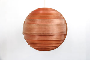 Hans Agne Jakobsson wooden pendant lamp Sweden 1960