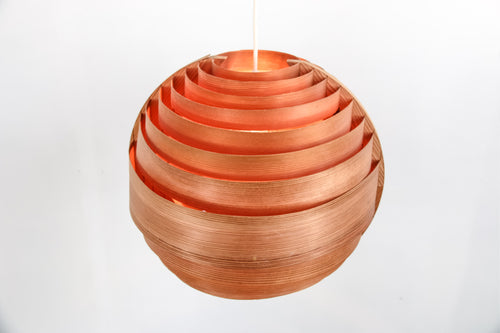 Hans Agne Jakobsson wooden pendant lamp Sweden 1960