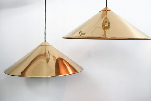 Pair of brass ceiling lamps by Florian Schultz