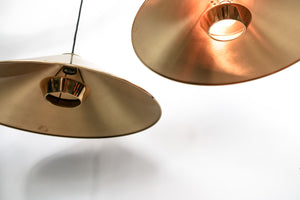 Pair of brass ceiling lamps by Florian Schultz